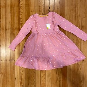 Mini Boden girls pink polka dot dress size 9-10